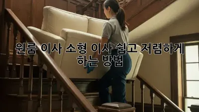원룸 이사, 소형 이사 쉽고 저렴하게 하는 방법