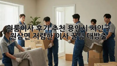 원룸이사 후기 추천: 용인시 처인구 원삼면 저렴한 이사 꿀팁 대방출! 🎉